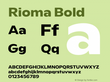 Rioma Bold Version 1.000图片样张