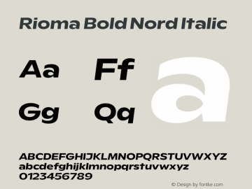 Rioma Bold Nord Italic Version 1.000图片样张