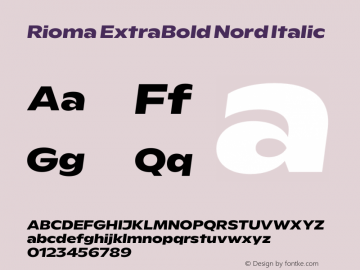 Rioma ExtraBold Nord Italic Version 1.000图片样张