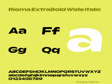 Rioma ExtraBold Wide Italic Version 1.000图片样张