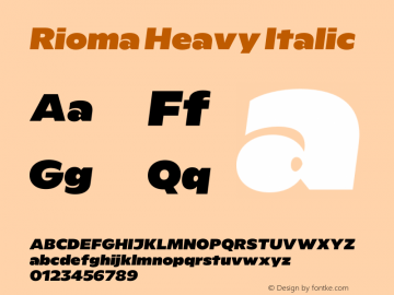 Rioma Heavy Italic Version 1.000图片样张