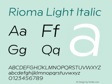 Rioma Light Italic Version 1.000图片样张
