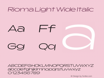 Rioma Light Wide Italic Version 1.000图片样张