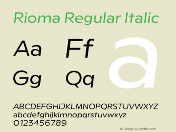 Rioma Regular Italic Version 1.000图片样张