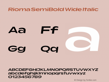 Rioma SemiBold Wide Italic Version 1.000图片样张