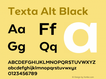 Texta Alt Black Version 1.005;hotconv 1.0.109;makeotfexe 2.5.65596图片样张