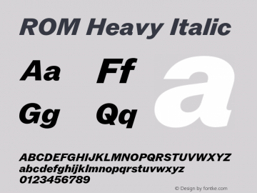 ROM-HeavyItalic Version 1.000;hotconv 1.0.109;makeotfexe 2.5.65596图片样张