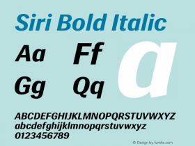 Siri Bold Italic Version 3.000图片样张