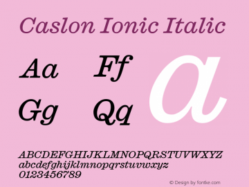 Caslon Ionic Italic Version 1.1 2017图片样张