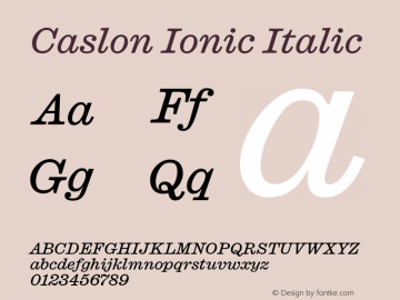 Caslon Ionic Italic Version 1.1 2017图片样张