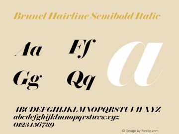 Brunel Hairline Semibold Italic Version 1.001 2019图片样张