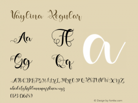 Vaylina Version 1.00;March 12, 2021;FontCreator 12.0.0.2545 64-bit图片样张