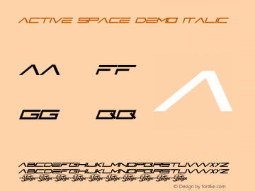 Active Space Demo Italic Version 1.003;Fontself Maker 3.5.4图片样张