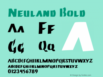 Neuland Bold Version 1.00;March 26, 2021;FontCreator 11.5.0.2427 32-bit图片样张