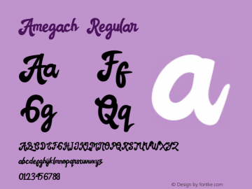 Amegach Version 1.00;May 9, 2022;FontCreator 11.5.0.2427 32-bit图片样张