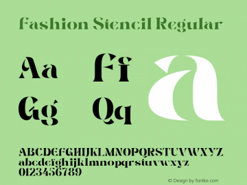 Fashion Stencil Regular Version 1.000;FEAKit 1.0图片样张