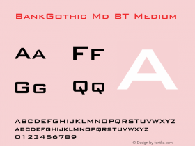 BankGothic Md BT Medium Version 1.01 emb4-OT图片样张