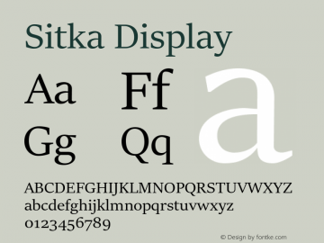 Sitka Display Version 1.12图片样张