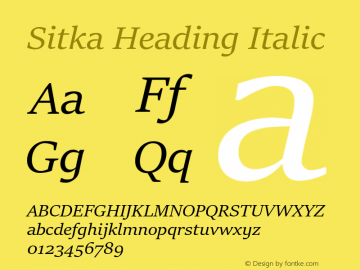 Sitka Heading Italic Version 1.12图片样张