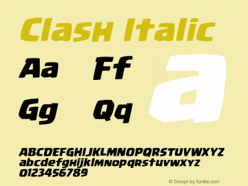Clash Italic Version 1.00 2016图片样张