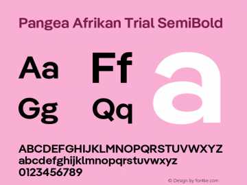 Pangea Afrikan Trial SemiBold Version 1.003图片样张