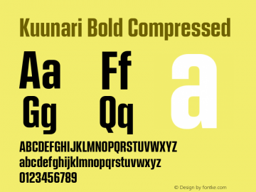 Kuunari Bold Compressed Version 1.000;PS 001.000;hotconv 1.0.88;makeotf.lib2.5.64775图片样张