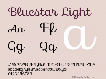 Bluestar Light Version 1.000;hotconv 1.0.109;makeotfexe 2.5.65596图片样张