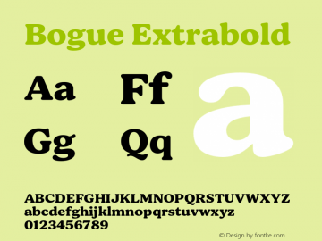 Bogue Extrabold Version 1.000;hotconv 1.0.109;makeotfexe 2.5.65596图片样张