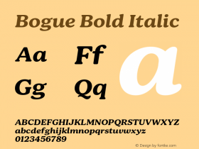 Bogue Bold Italic Version 1.000;hotconv 1.0.109;makeotfexe 2.5.65596图片样张