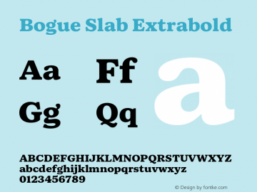 Bogue Slab Extrabold Version 1.000;hotconv 1.0.109;makeotfexe 2.5.65596图片样张