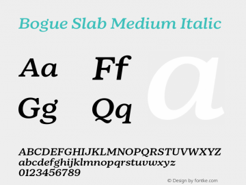 Bogue Slab Medium Italic Version 1.000;hotconv 1.0.109;makeotfexe 2.5.65596图片样张