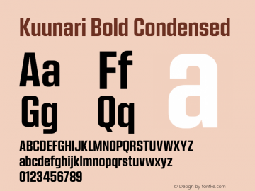 Kuunari Bold Condensed Version 1.000;PS 001.000;hotconv 1.0.88;makeotf.lib2.5.64775图片样张