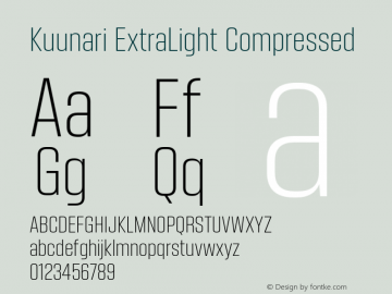 Kuunari ExtraLight Compressed Version 1.000;PS 001.000;hotconv 1.0.88;makeotf.lib2.5.64775图片样张