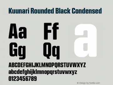 Kuunari Rounded Black Condensed Version 1.000;PS 001.000;hotconv 1.0.88;makeotf.lib2.5.64775图片样张