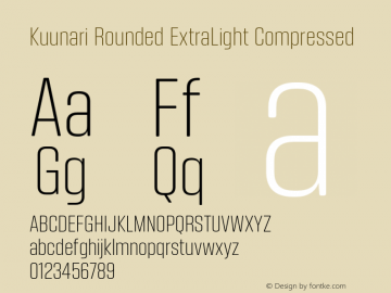 Kuunari Rounded ExtraLight Compressed Version 1.000;PS 001.000;hotconv 1.0.88;makeotf.lib2.5.64775图片样张