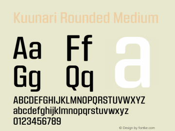 Kuunari Rounded Medium Version 1.000;PS 001.000;hotconv 1.0.88;makeotf.lib2.5.64775图片样张