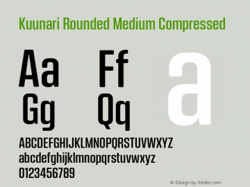 Kuunari Rounded Medium Compressed Version 1.000;PS 001.000;hotconv 1.0.88;makeotf.lib2.5.64775图片样张