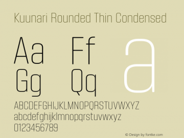 Kuunari Rounded Thin Condensed Version 1.000;PS 001.000;hotconv 1.0.88;makeotf.lib2.5.64775图片样张