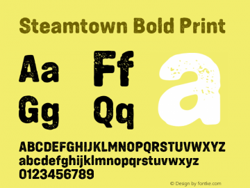 Steamtown Bold Print Version 1.000;hotconv 1.0.109;makeotfexe 2.5.65596图片样张