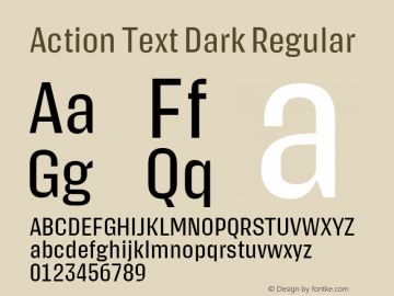 Action Text Dark Regular Version 1.001 2020图片样张