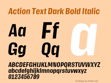 Action Text Dark Bold Italic Version 1.000图片样张