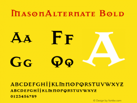MasonAlternate Bold Altsys Fontographer 3.5  3/24/94 Font Sample
