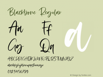 Blackbone Version 1.00;August 11, 2021;FontCreator 11.5.0.2430 64-bit图片样张