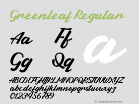 Greenleaf Version 1.008;Fontself Maker 3.5.0图片样张