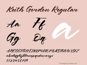 Keith Gordon Version 1.00;July 20, 2020;FontCreator 11.5.0.2430 64-bit图片样张