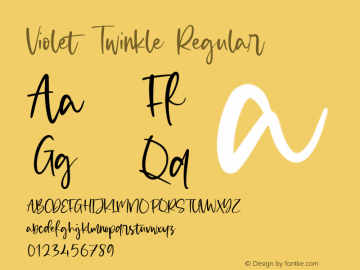 Violet Twinkle Version 1.00;October 3, 2020;FontCreator 11.5.0.2430 64-bit图片样张