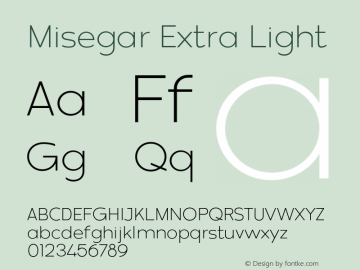 Misegar-ExtraLight Version 1.000图片样张