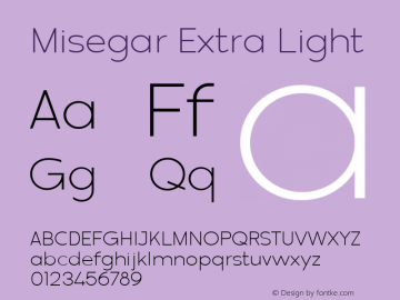 Misegar Extra Light Version 1.000图片样张