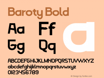 Baroty Bold Version 1.003;Fontself Maker 3.5.7图片样张