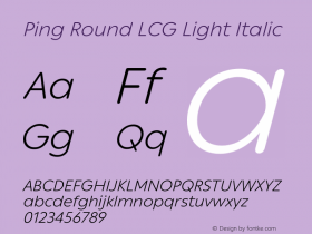 Ping Round LCG Light Italic Version 1.007图片样张